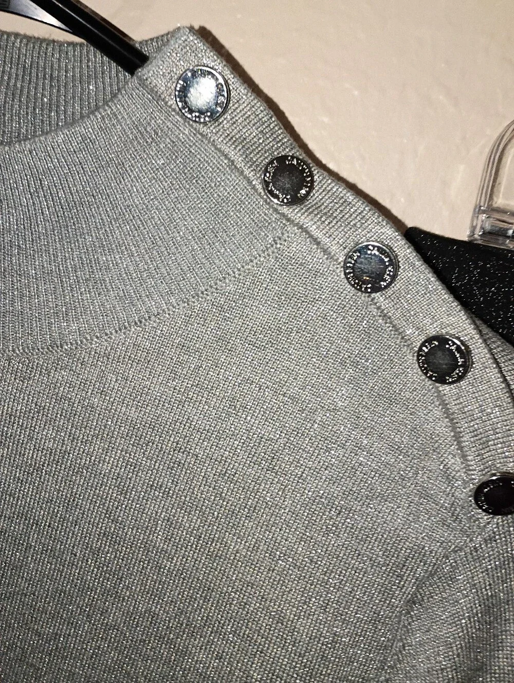 SIZE LARGE SET Calvin Klein Silver Sparkle Sweater & Old Navy Metallic Leggings